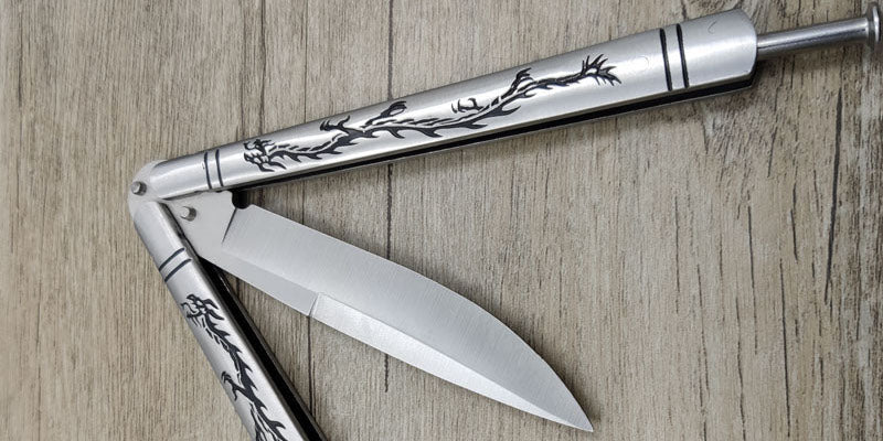 Couteau Papillon Balisong Entrainement Silver MT-872SL Lame Non Tranchante  Knife