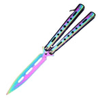 Balisong Karambit Knife Rainbow