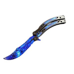 Couteau Papillon CS GO Bleu Lagon