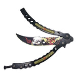 Couteau Papillon Naruto Noir Et Jaune